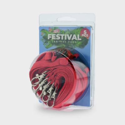 Röd Classic Nyckelband i 5-pack