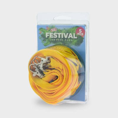 Mikado Gul Classic Nyckelband i 5-pack