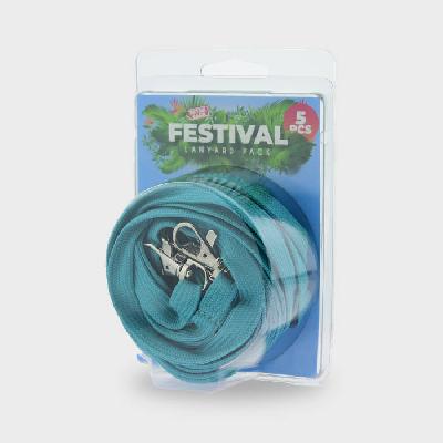 Äkta turkos Classic Nyckelband i 5-pack